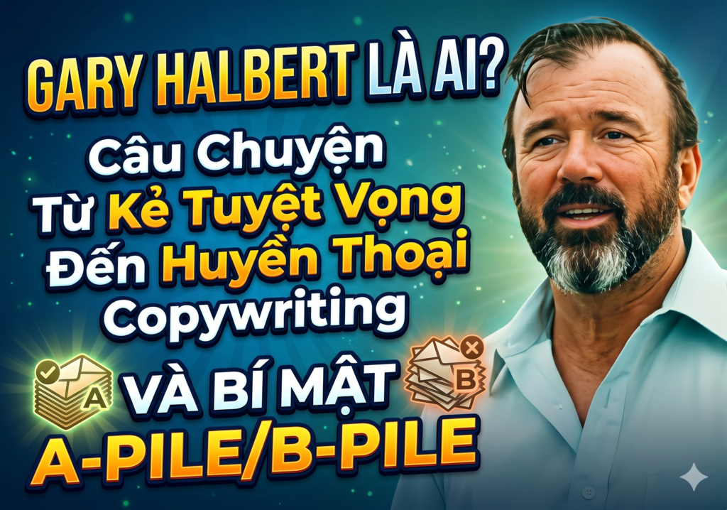 Bìa bài: Gary Halbert Là Ai? Câu Chuyện Từ Kẻ Tuyệt Vọng Đến Huyền Thoại Copywriting Và Bí Mật A-Pile/B-Pile